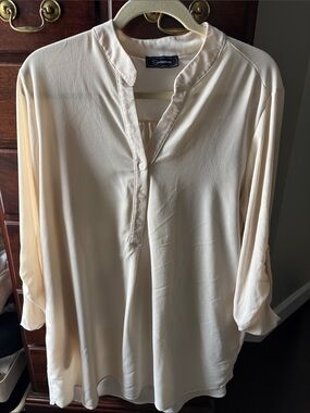 Lightweight Cream Henley Tunic